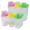 Basicwise BPA-Free Plastic Food Saver, Kitchen Food Cereal Storage Containers with Graduated Cap, PK 6 QI003216.6